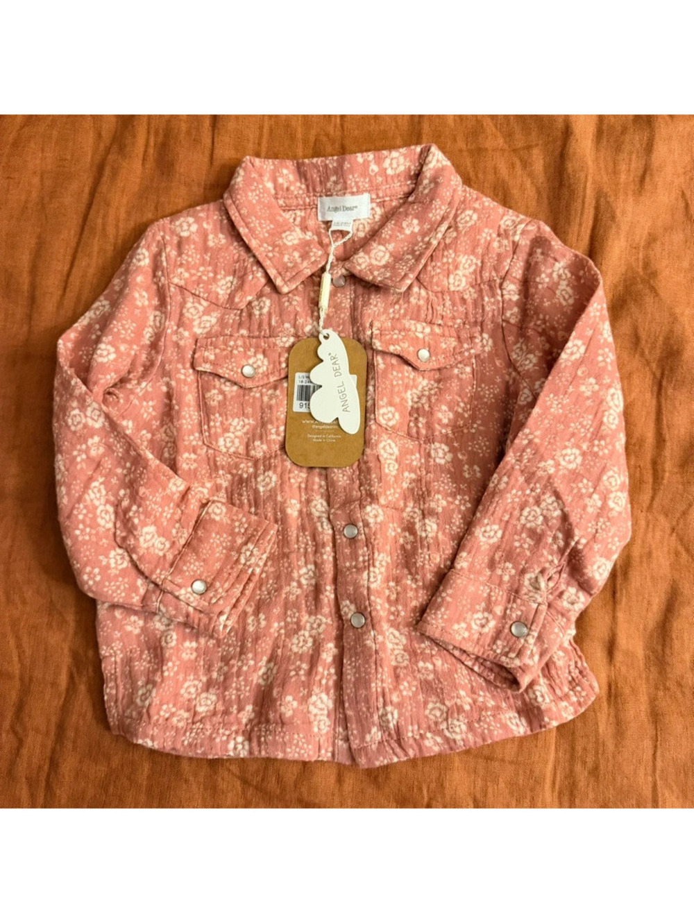 Angel Dear pink cotton button up